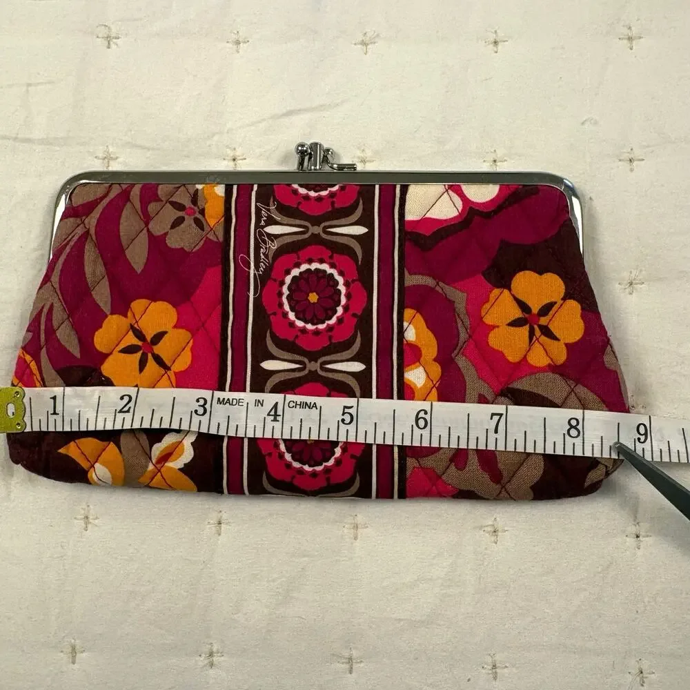 Vera Bradley Double Kisslock Clutch Wallet in Carnaby Floral Retired 2009